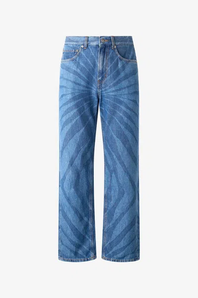 Roberto Cavalli Jeans In Patterned Denim In Multi