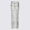 Roberto Cavalli Straight Trousers All-over Print In Gray