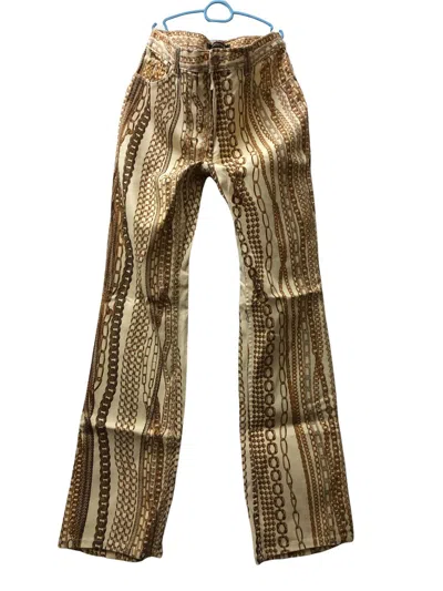 Pre-owned Roberto Cavalli Jeans Fullprint Chain In Yellow