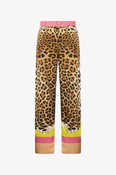 Roberto Cavalli Jeans With Cavalli Pop Print In Animal Print