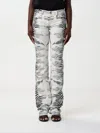 Roberto Cavalli Straight Trousers All-over Print In Weiss