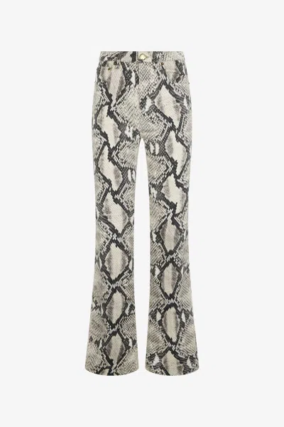 Roberto Cavalli Rock Jeans With Python Print In Black