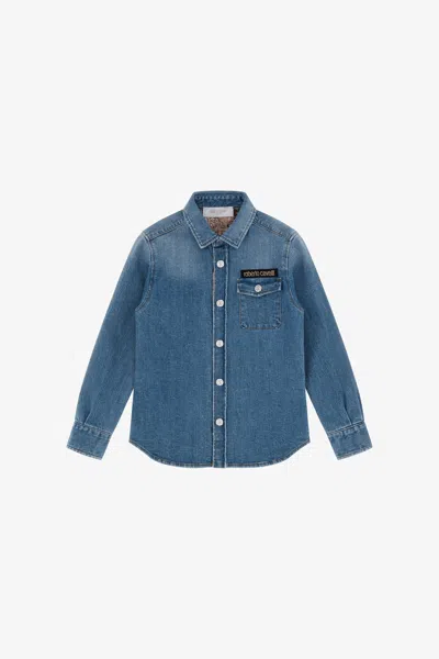 Roberto Cavalli Jeans Shirt In Blue