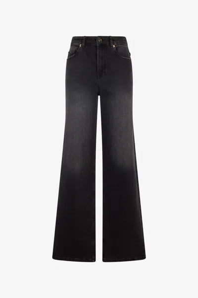 Roberto Cavalli Jeans With Logo On The Back In Black
