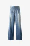 Roberto Cavalli Jeans With Mirror Snake Monogram Charm In Blu Scuro 193921