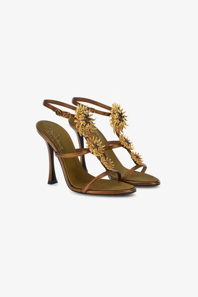 Roberto Cavalli Jewel Sandal In Bronze