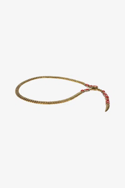 Roberto Cavalli Jewel Snake Belt In Gold