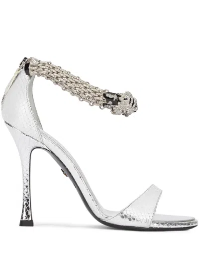 Roberto Cavalli Jewel Tigers Sandalen In Silber