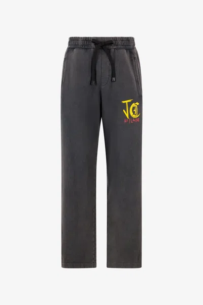 Roberto Cavalli Jogger Pants With Customization In Black