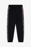 Roberto Cavalli Jogger With Animal Stripes In Black