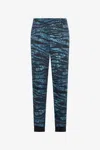 Roberto Cavalli Joggers With Tiger Skin Print In Blue