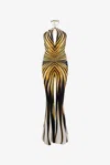 Roberto Cavalli Ray Printed Nylon Blend Jumpsuit In Yellow