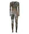 Roberto Cavalli Leopard-print Playsuit In Brown