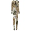 Roberto Cavalli Leopard-print Playsuit In Multicolor
