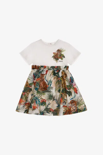 Roberto Cavalli Babies' Jungle Print Dress In Green