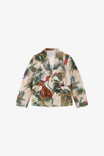 Roberto Cavalli Jungle Print Jacket In Green