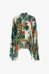 Roberto Cavalli Jungle Print Viscose Blouse In Green
