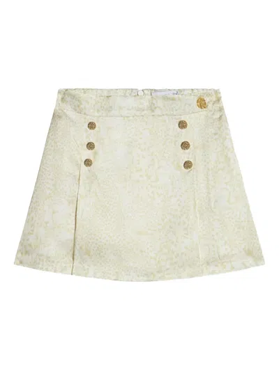 Roberto Cavalli Junior Kids' Abstract-print Mini Skirt In White