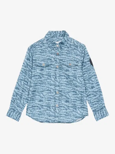Roberto Cavalli Kids' All-over Print Shirt In Blue