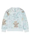 Roberto Cavalli Bear-print Cotton Sweatshirt In Blue