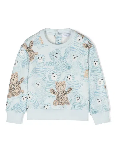 Roberto Cavalli Babies' Bear-print Cotton Sweatshirt In Blue