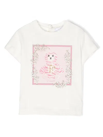 Roberto Cavalli Junior Babies' Bear-print Cotton T-shirt In White