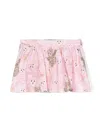Roberto Cavalli Junior Bear-print Miniskirt In Pink