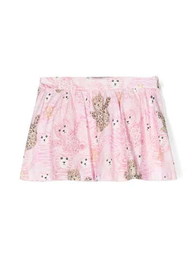 Roberto Cavalli Junior Babies' Bear-print Miniskirt In Pink