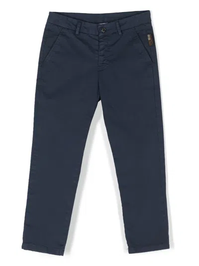 Roberto Cavalli Kids' Branded Rear-pocket Trousers In Blue