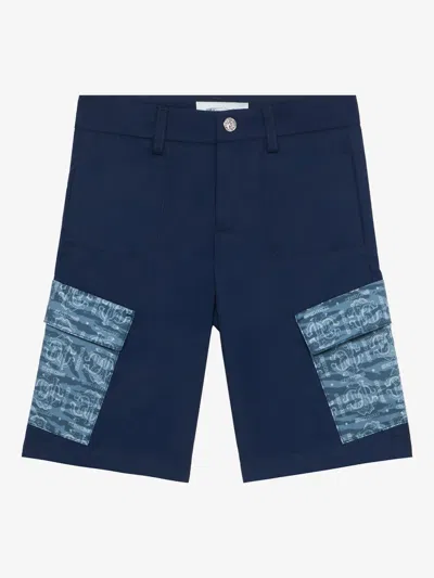 Roberto Cavalli Junior Kids' Cargo Shorts In Blue