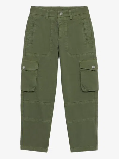 Roberto Cavalli Kids' Logo-print Cargo Trousers In Green