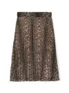 Shop Roberto Cavalli Junior Cheetah-print Pleated Skirt In Brown