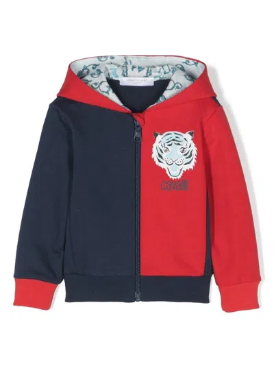 Roberto Cavalli Junior Babies' Colour-block Zip-up Hoodie In Blue