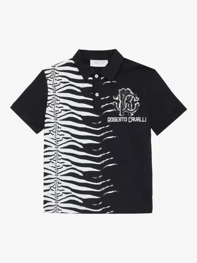Roberto Cavalli Kids' Cotton Polo Shirt In Black