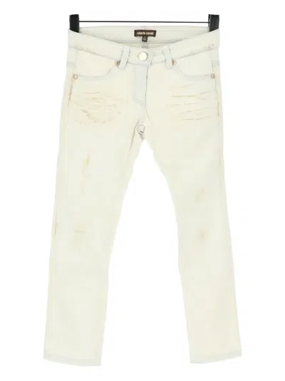Roberto Cavalli Kids' Distressed-effect Jeans In Neutral