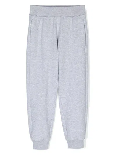 Roberto Cavalli Kids' Embroidered-logo Track Pants In Grey