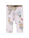 Roberto Cavalli Floral-print Cotton Leggings In Purple