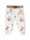 Roberto Cavalli Junior Floral-print Cotton Pants In Pink