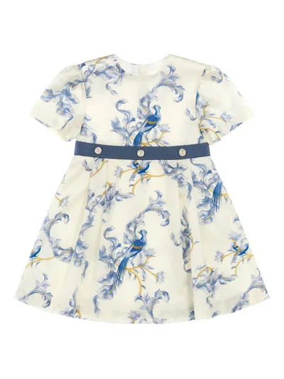 Roberto Cavalli Junior Kids' Floral-print Dress In White