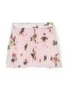 Roberto Cavalli Junior Floral-print Elasticated Skirt In Pink