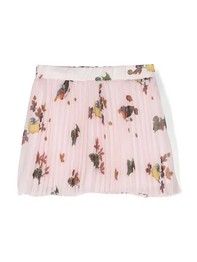 Roberto Cavalli Junior Babies' Floral-print Elasticated Skirt In Pink