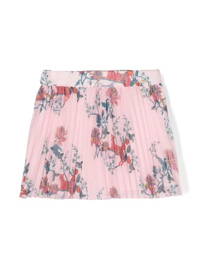 Roberto Cavalli Junior Babies' Floral-print Pleated Skirt In 02815