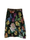 Roberto Cavalli Floral-print Pleated Skirt In 黑色
