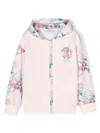 ROBERTO CAVALLI JUNIOR FLORAL-PRINT ZIP-UP HOODIE