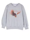 Shop Roberto Cavalli Junior Graphic-print Cotton Sweatshirt In 灰色