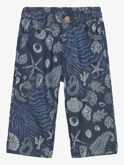 Roberto Cavalli Babies' Graphic-print Jeans In Blue