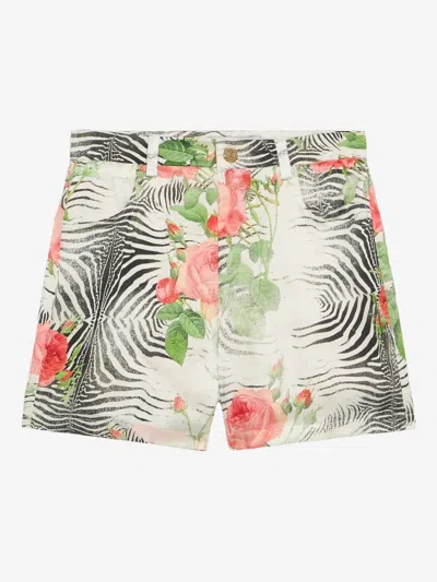 Roberto Cavalli Junior Kids' Graphic-print Shorts In White