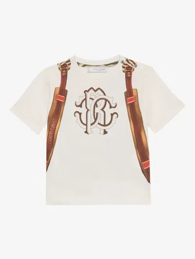 Roberto Cavalli Babies' Graphic-print T-shirt In Neutrals