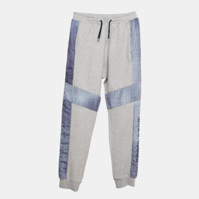 Pre-owned Roberto Cavalli Junior Grey Jersey Jogger Pants L/(16-18 Yrs) In Gray