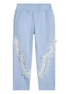 Shop Roberto Cavalli Junior Lace-detail Tracksuit Bottoms In Blue